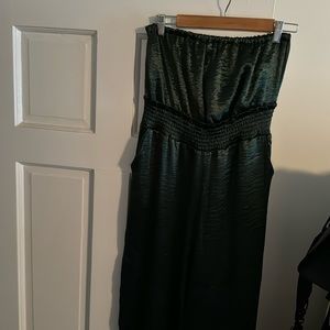 SHE AND SKY EMERALD GREEN STRAPLESS JUMPSUIT SIZE L